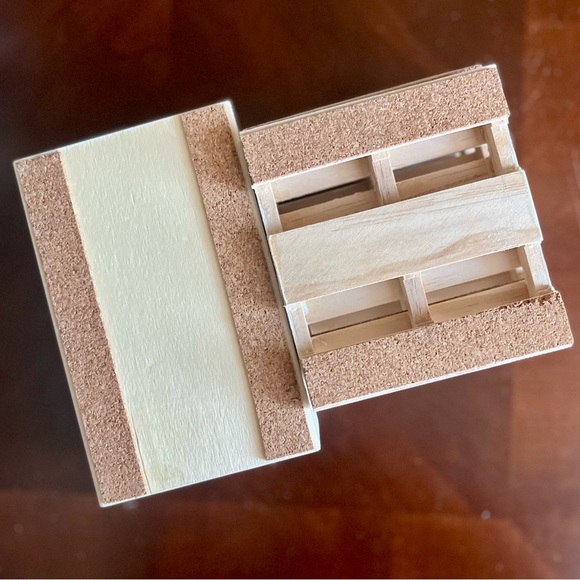 Mini Pallet & Crate Coaster Set Hope Dream Inspore white wash. 4 Coasters crate - Picture 6 of 6